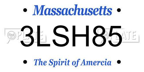3LSH85 Massachusetts License Plate