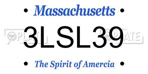 3LSL39 Massachusetts License Plate