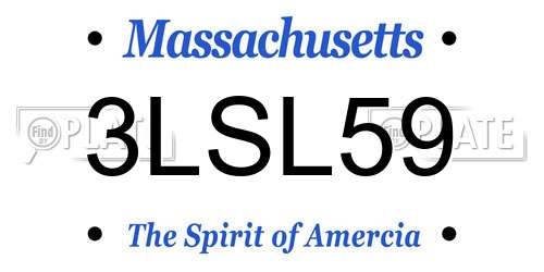 3LSL59 Massachusetts License Plate