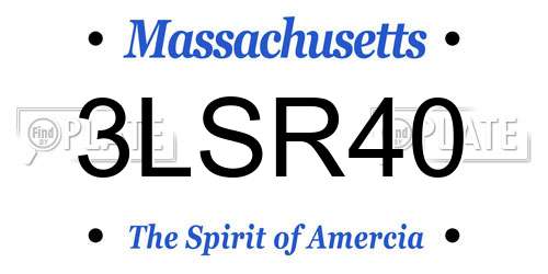 3LSR40 Massachusetts License Plate