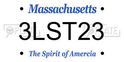 3LST23 Massachusetts License Plate