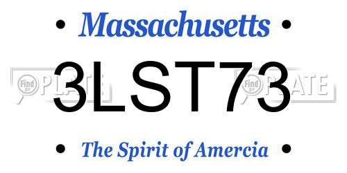 3LST73 Massachusetts License Plate