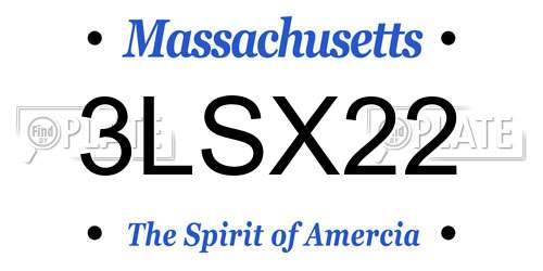 3LSX22 Massachusetts License Plate