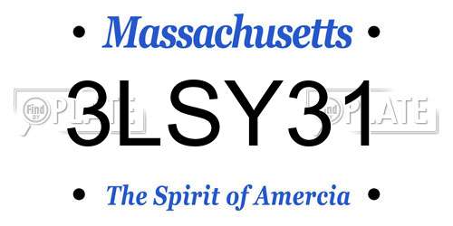 3LSY31 Massachusetts License Plate
