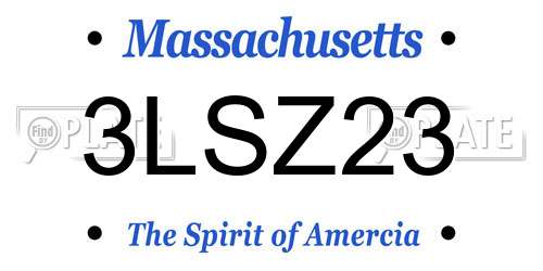 3LSZ23 Massachusetts License Plate