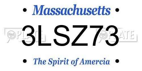 3LSZ73 Massachusetts License Plate