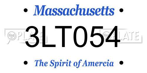 3LT054 Massachusetts License Plate