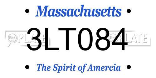 3LT084 Massachusetts License Plate