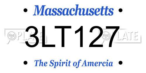 3LT127 Massachusetts License Plate