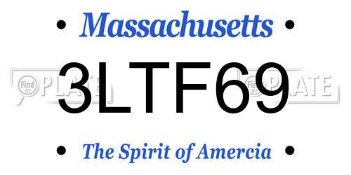 3LTF69 Massachusetts License Plate