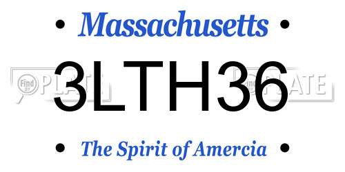 3LTH36 Massachusetts License Plate