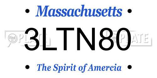 3LTN80 Massachusetts License Plate