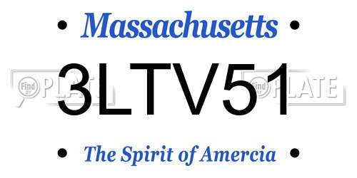 3LTV51 Massachusetts License Plate