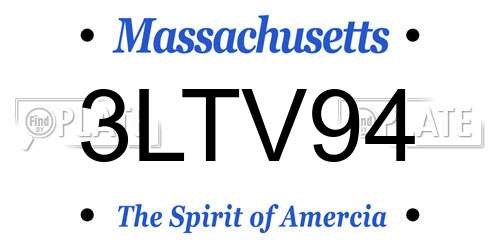 3LTV94 Massachusetts License Plate