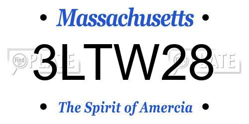 3LTW28 Massachusetts License Plate