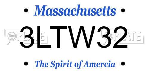 3LTW32 Massachusetts License Plate