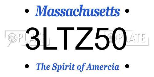 3LTZ50 Massachusetts License Plate