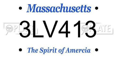 3LV413 Massachusetts License Plate