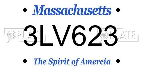 3LV623 Massachusetts License Plate