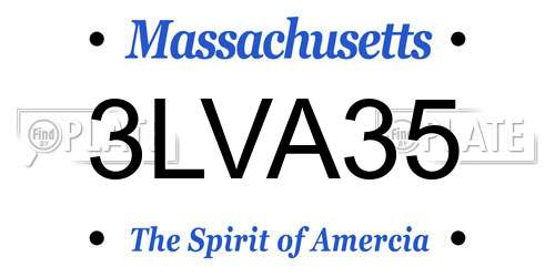 3LVA35 Massachusetts License Plate