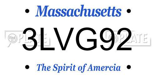 3LVG92 Massachusetts License Plate