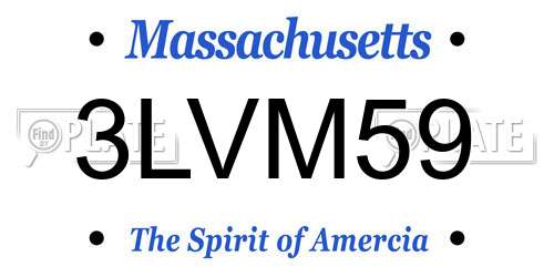 3LVM59 Massachusetts License Plate