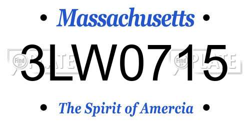 3LW0715 Massachusetts License Plate