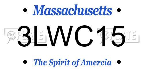 3LWC15 Massachusetts License Plate
