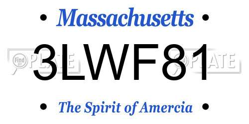 3LWF81 Massachusetts License Plate