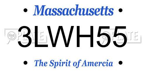 3LWH55 Massachusetts License Plate