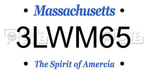 3LWM65 Massachusetts License Plate