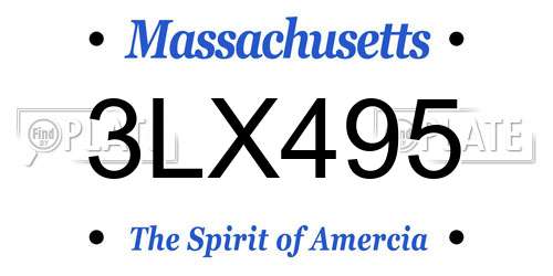 3LX495 Massachusetts License Plate