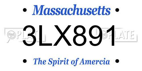 3LX891 Massachusetts License Plate