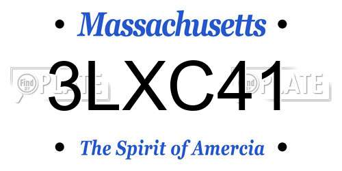 3LXC41 Massachusetts License Plate