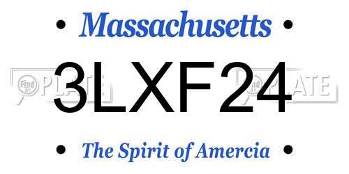 3LXF24 Massachusetts License Plate