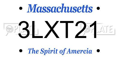 3LXT21 Massachusetts License Plate