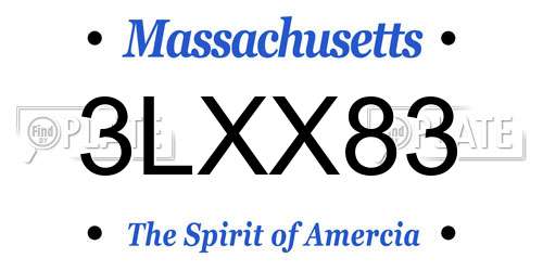 3LXX83 Massachusetts License Plate