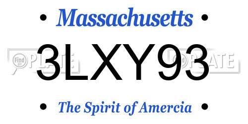 3LXY93 Massachusetts License Plate