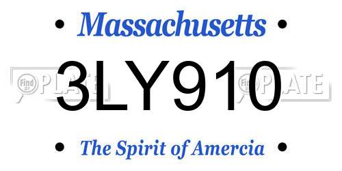 3LY910 Massachusetts License Plate