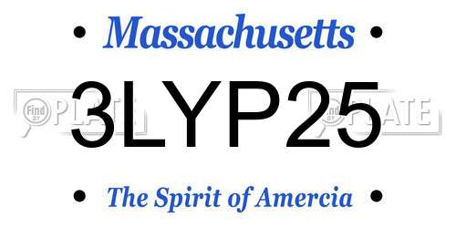 3LYP25 Massachusetts License Plate
