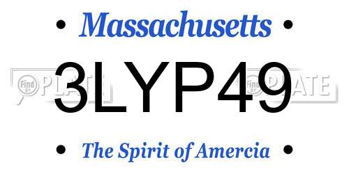 3LYP49 Massachusetts License Plate