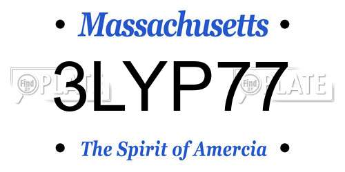 3LYP77 Massachusetts License Plate
