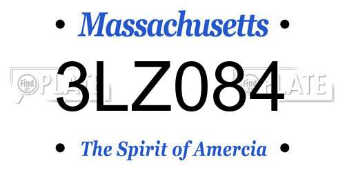 3LZ084 Massachusetts License Plate