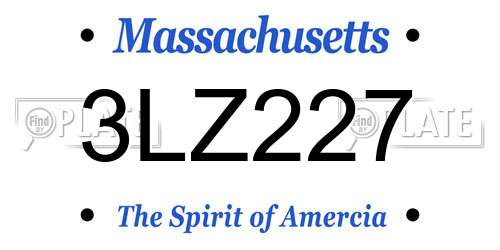 3LZ227 Massachusetts License Plate