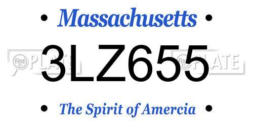 3LZ655 Massachusetts License Plate