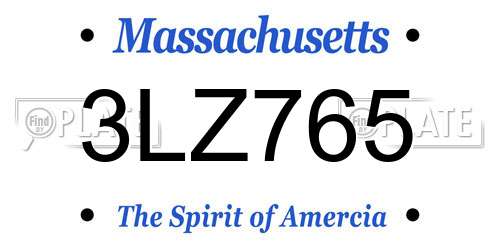 3LZ765 Massachusetts License Plate