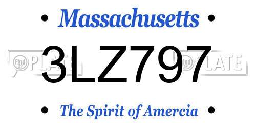 3LZ797 Massachusetts License Plate