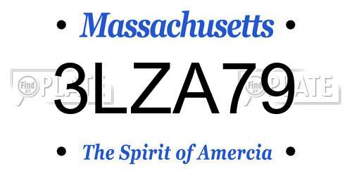 3LZA79 Massachusetts License Plate