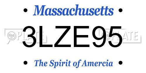 3LZE95 Massachusetts License Plate