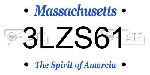 3LZS61 Massachusetts License Plate